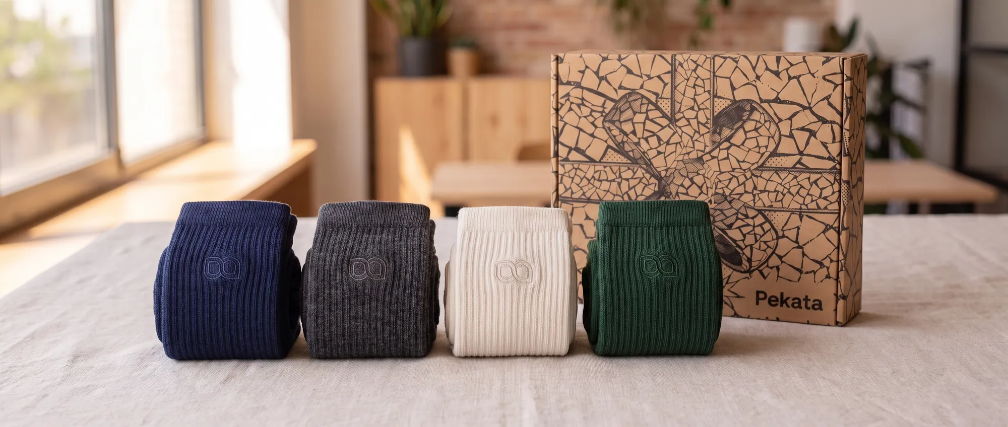 Calzini di media lunghezza personalizzati con il logo di un'azienda tessuto in jacquard